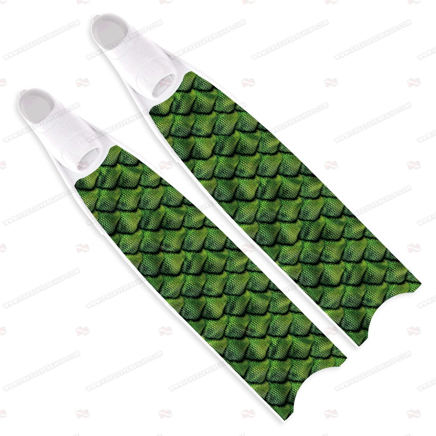 Leaderfins Green Reptile Skin Fins - Limited Edition 3 Leaderfins Green Reptile Skin Fins - Limited Edition